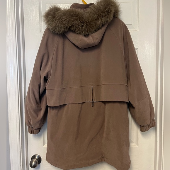 Fleet Street Women's Coat Zip Button Combo Rabbit Fur Trim Hood - Picture 12 of 14